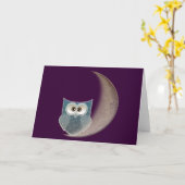 Owl op de maan kaart (Gele Bloem)