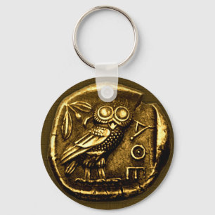 Owl op de oude griekse munt sleutelhanger