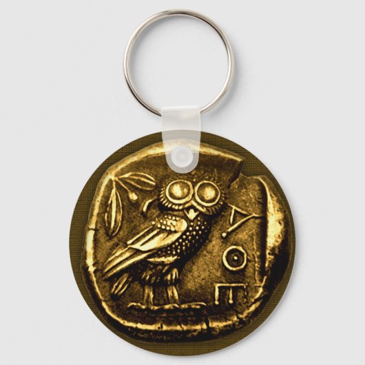 Owl op de oude griekse munt sleutelhanger (Voorkant)
