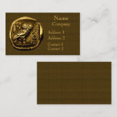 Owl op de oude griekse munt visitekaartje (Voorkant / Achterkant)