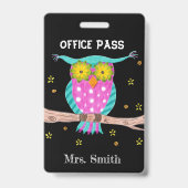 Owl op een badge van de de pas van de takstudent (Voorzijde)