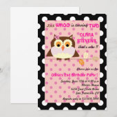 Owl op een bijkantoor - Verzoeken van de verjaarda Kaart (Voorkant / Achterkant)