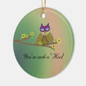 Owl op een boomtak keramisch ornament (Links)