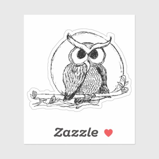Owl op een Limb Sticker (Vel)