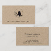 Owl op een Tak in een Cirkel Visitekaartje (Voorkant / Achterkant)