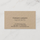 Owl op een Tak in een Cirkel Visitekaartje (Achterkant)