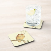 Owl op een tak  Japans Onderzetter van de Kunst va (Rechterzijde)