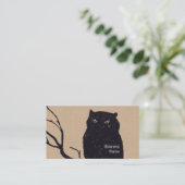 Owl op een Tak Visitekaartje (Staand voorkant)