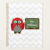 Owl op het alkboard Chevron - Aangepersonaliseerde Planner (Voorkant)