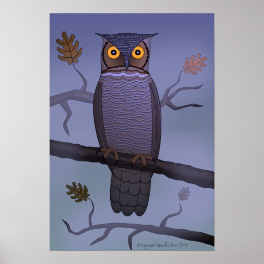 Owl op het Poster van de Tak (Voorkant)
