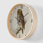 Owl op hout Kijk uit (Hoek)