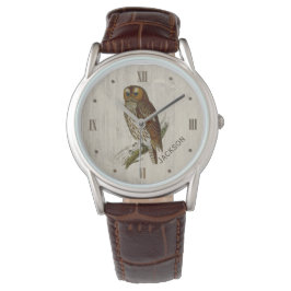 Owl op hout zien Aangepast Horloge