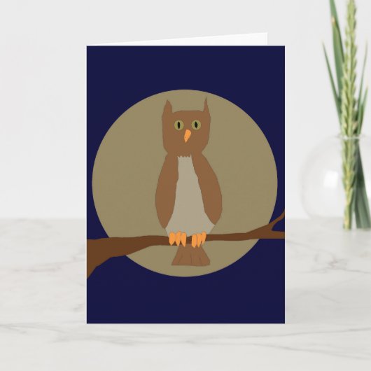 Owl op maankaart kaart (Voorkant)