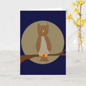 Owl op maankaart kaart (Gele Bloem)