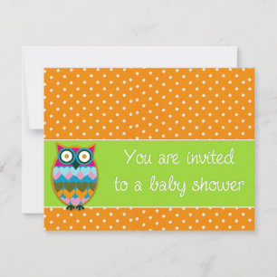 Owl op poka stips baby shower uitnodiging