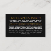 Owl op pompoen, Halloween Party Ticket Invitation Informatiekaartje (Achterkant)