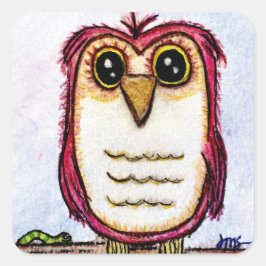 Owl op Rest Vierkante Sticker