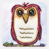 Owl op Rest Vierkante Sticker (Voorkant)