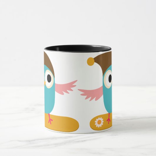 Owl op Snowboard, Sport Mok (Midden)