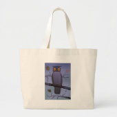 Owl op Tak Grote Tote Bag (Voorkant)