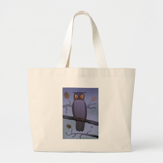 Owl op Tak Grote Tote Bag (Voorkant)