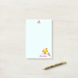 Owl op tak met de Roze Bloemen Gepersonaliseerde N Post-it® Notes