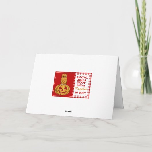 Owl op uitnodiging van Pumpkin Halloween Pumpkin P (Achterkant)