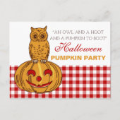 Owl op uitnodiging van Pumpkin Halloween Pumpkin P (Voorkant)