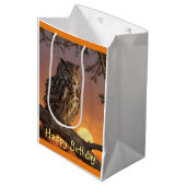 Owl op zonsondergang medium cadeauzakje (Voorkant Gekanteld)