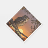 Owl op zonsondergang servet (Hoek)
