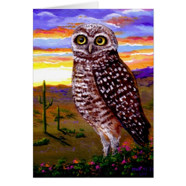 Owl Original Art Bird Wildlife Creationarts (Voorkant)