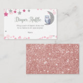Owl Over de maan Diaper Raffle Enclosure Kaart (Voorkant / Achterkant)