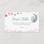 Owl Over de maan Diaper Raffle Enclosure Kaart (Voorkant)