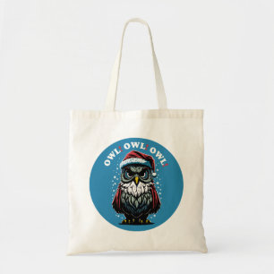 Owl! Owl! Owl! kerstwoordspeling   Uil van de Kers Tote Bag