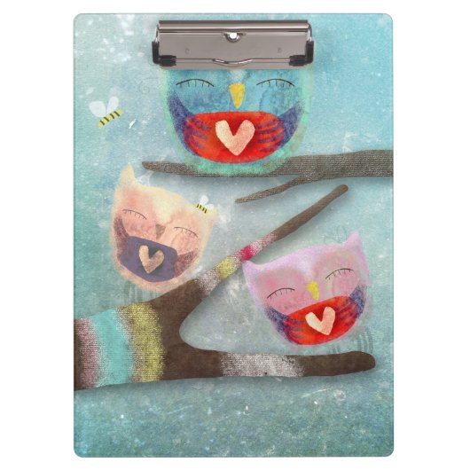Owl Owly Cute Smiling Klembord (Voorkant)