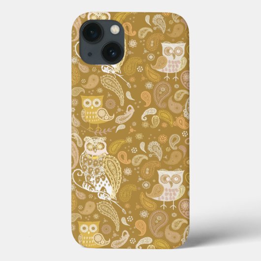 Owl paisley beige patroon Case-Mate iPhone case (Achterkant)