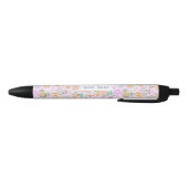 Owl Pastel Pink   Zwarte Inkt Pen (Bodem)