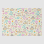 Owl Pastel Yellow Tissuepapier (Voorkant)