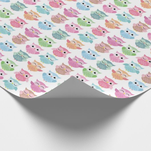 Owl Patroon Cadeaupapier (Hoek)