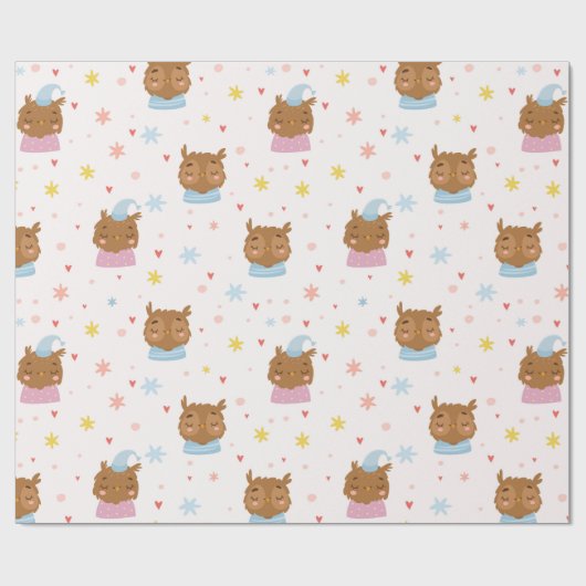 Owl Patroon Cadeaupapier (Vlak)