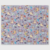 Owl Patroon Cadeaupapier (Vlak)
