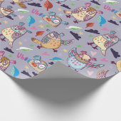 Owl Patroon Cadeaupapier (Hoek)
