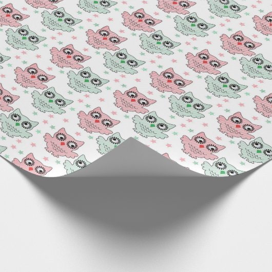 Owl Patroon Cadeaupapier (Hoek)