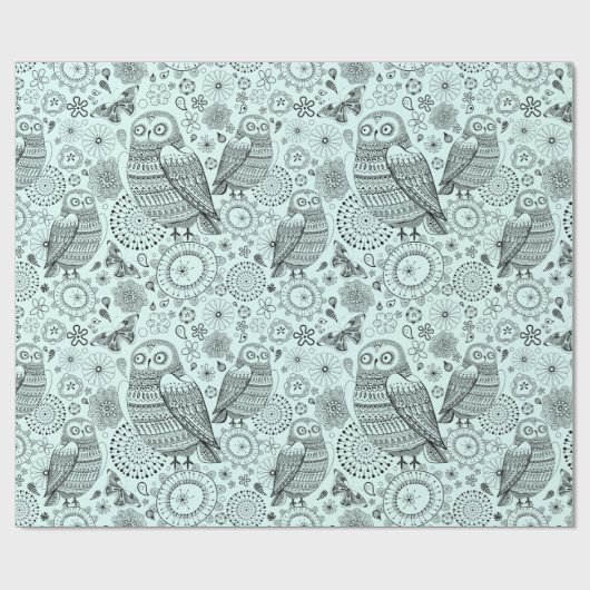 Owl Patroon Cadeaupapier (Vlak)