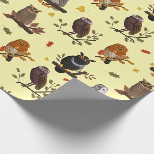 Owl Patroon Cadeaupapier (Hoek)