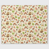 Owl Patroon Cadeaupapier (Vlak)