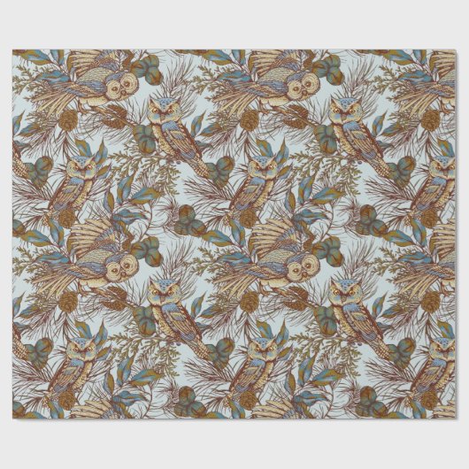 Owl Patroon Cadeaupapier (Vlak)