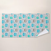 Owl patroon niet herhalend badhanddoek (Badhanddoek)
