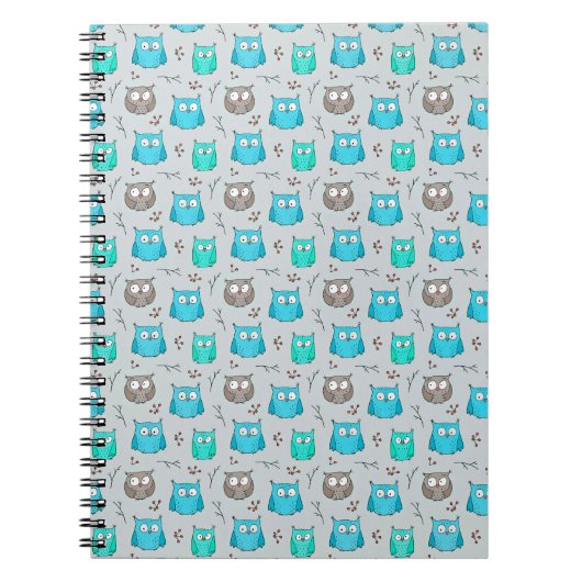 Owl patroon niet herhalend notitieboek (Voorkant)