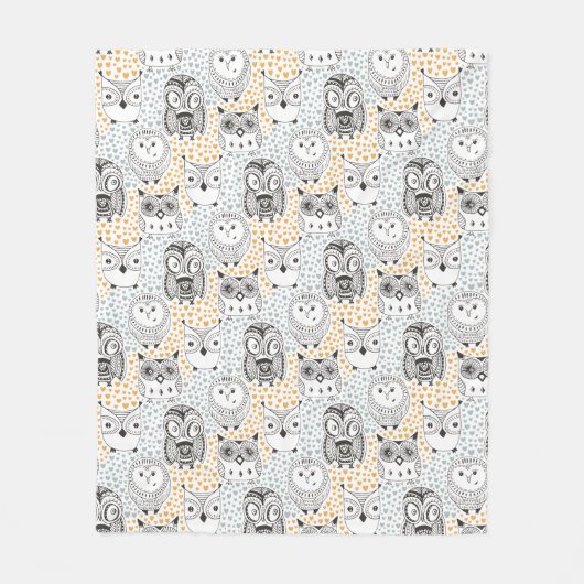 Owl patroondekens fleece deken (Voorkant)